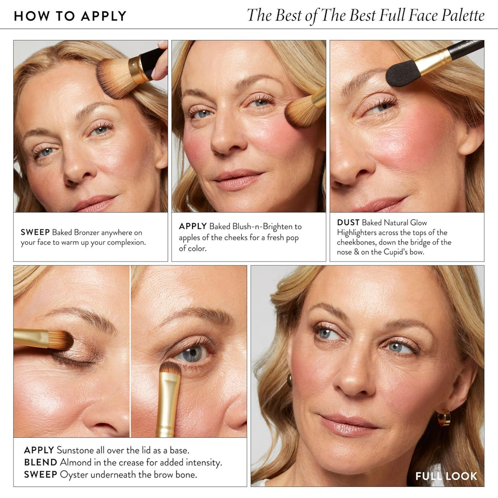 The Best of the Best Baked Palette - Full Size - Includes Bronzer, Blush, 2 Highlighters and 3 Eyeshadows - Travel-Friendly